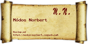 Módos Norbert névjegykártya