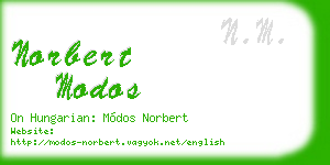 norbert modos business card